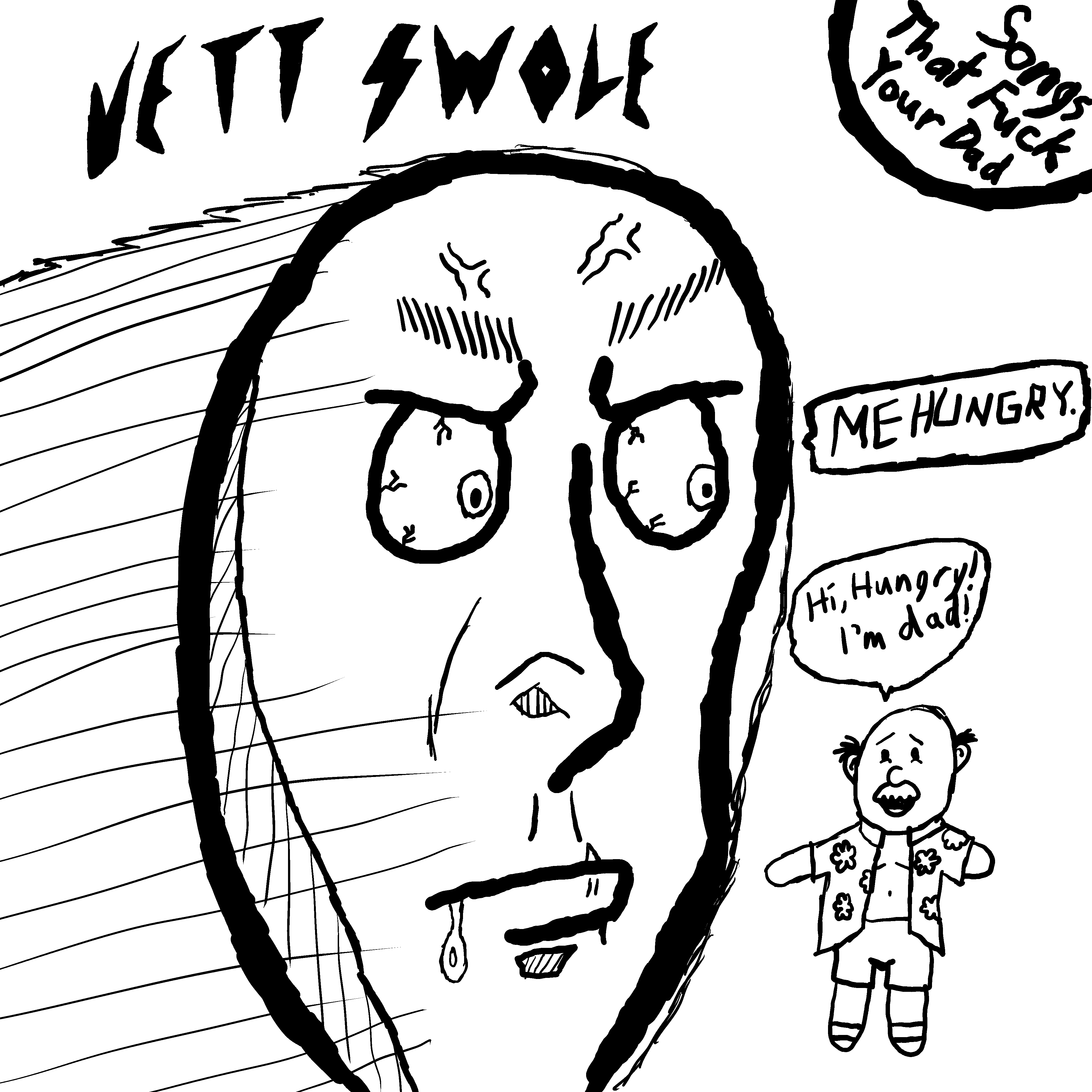 The album art for Jett Swole - Songs That Fuck Your Dad (2021) (I drew it myself, questionable visual artistic ability and all)